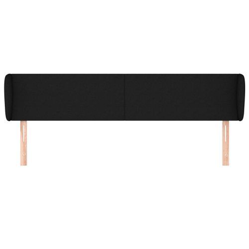 Tête de lit avec oreilles Noir 183x23x78/88 cm Tissu - Photo n°3; ?>