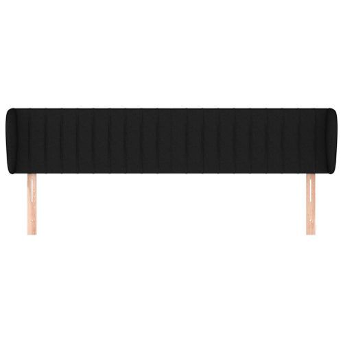 Tête de lit avec oreilles Noir 183x23x78/88 cm Tissu - Photo n°3; ?>