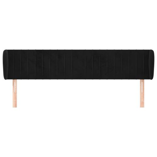 Tête de lit avec oreilles Noir 183x23x78/88 cm Velours - Photo n°3; ?>