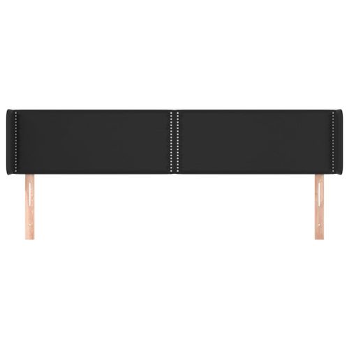 Tête de lit avec oreilles Noir 203x16x78/88 cm Similicuir - Photo n°3; ?>