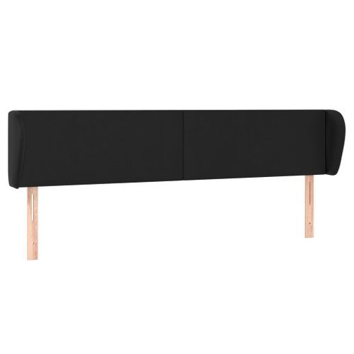 Tête de lit avec oreilles Noir 203x23x78/88 cm Similicuir - Photo n°2; ?>