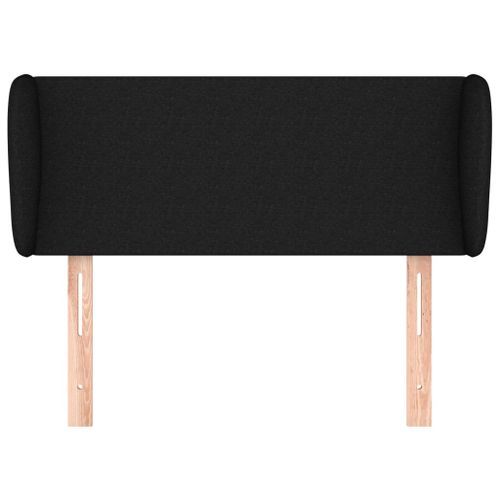 Tête de lit avec oreilles Noir 83x23x78/88 cm Tissu - Photo n°3; ?>