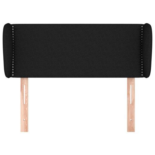 Tête de lit avec oreilles Noir 83x23x78/88 cm Tissu - Photo n°3; ?>