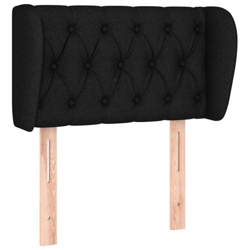 Tête de lit avec oreilles Noir 83x23x78/88 cm Tissu - Photo n°2; ?>