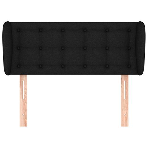 Tête de lit avec oreilles Noir 83x23x78/88 cm Tissu - Photo n°3; ?>