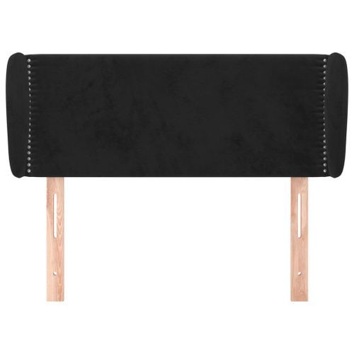 Tête de lit avec oreilles Noir 83x23x78/88 cm Velours - Photo n°3; ?>