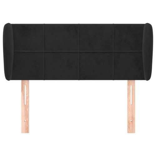 Tête de lit avec oreilles Noir 83x23x78/88 cm Velours - Photo n°3; ?>