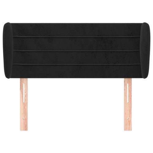 Tête de lit avec oreilles Noir 83x23x78/88 cm Velours - Photo n°3; ?>