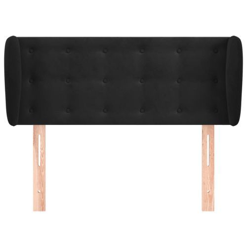 Tête de lit avec oreilles Noir 83x23x78/88 cm Velours - Photo n°3; ?>