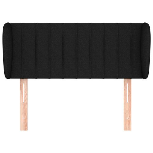 Tête de lit avec oreilles Noir 93x23x78/88 cm Tissu - Photo n°3; ?>