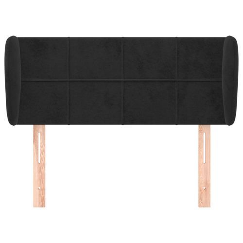 Tête de lit avec oreilles Noir 93x23x78/88 cm Velours - Photo n°3; ?>