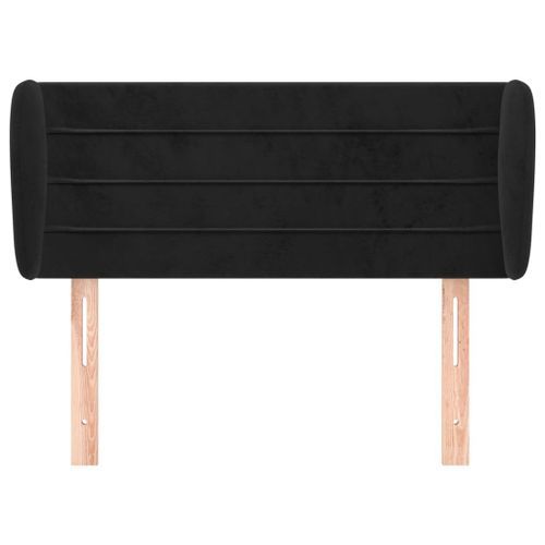 Tête de lit avec oreilles Noir 93x23x78/88 cm Velours - Photo n°3; ?>