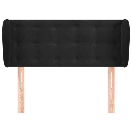 Tête de lit avec oreilles Noir 93x23x78/88 cm Velours - Photo n°3; ?>