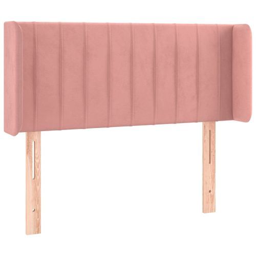 Tête de lit avec oreilles Rose 103x16x78/88 cm Velours - Photo n°2; ?>