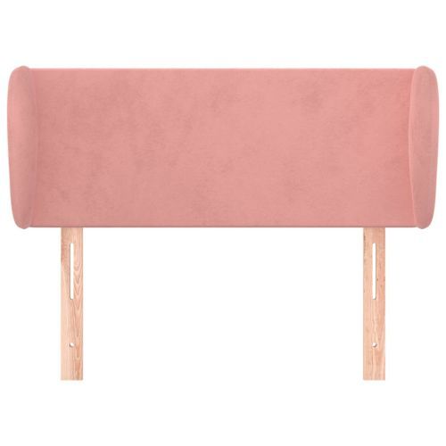 Tête de lit avec oreilles Rose 103x23x78/88 cm Velours - Photo n°3; ?>