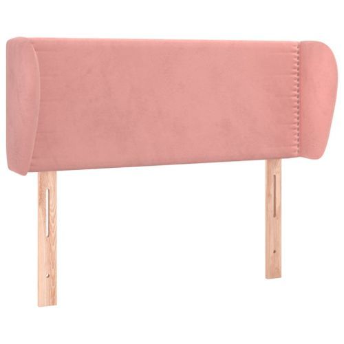 Tête de lit avec oreilles Rose 103x23x78/88 cm Velours - Photo n°2; ?>