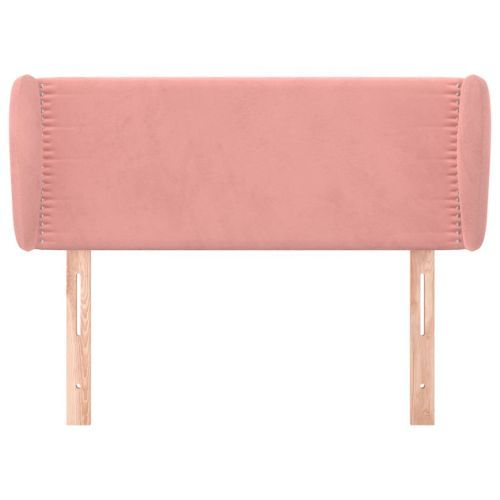 Tête de lit avec oreilles Rose 103x23x78/88 cm Velours - Photo n°3; ?>