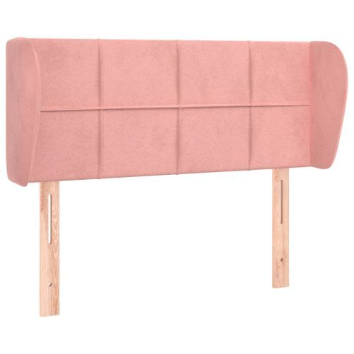 Tête de lit avec oreilles Rose 103x23x78/88 cm Velours - Photo n°2; ?>