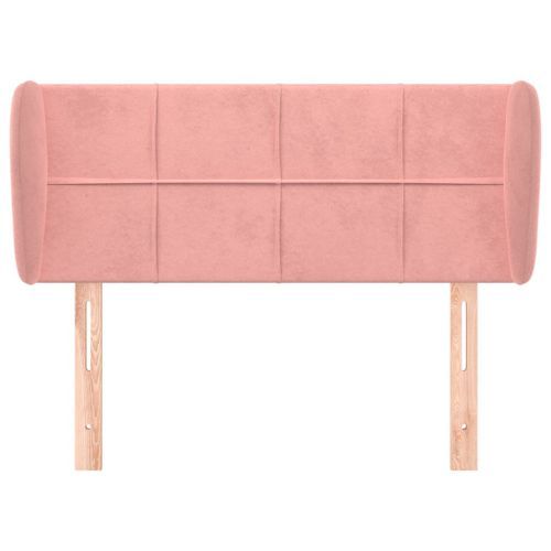 Tête de lit avec oreilles Rose 103x23x78/88 cm Velours - Photo n°3; ?>