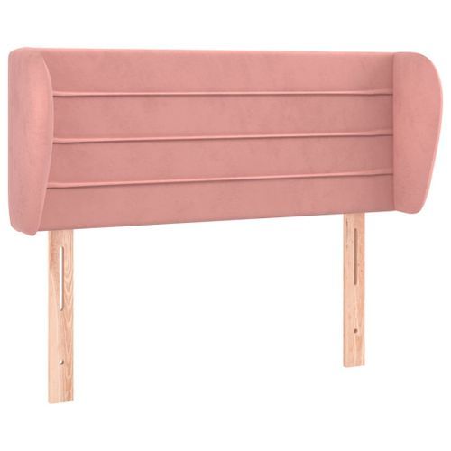 Tête de lit avec oreilles Rose 103x23x78/88 cm Velours - Photo n°2; ?>