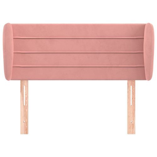 Tête de lit avec oreilles Rose 103x23x78/88 cm Velours - Photo n°3; ?>