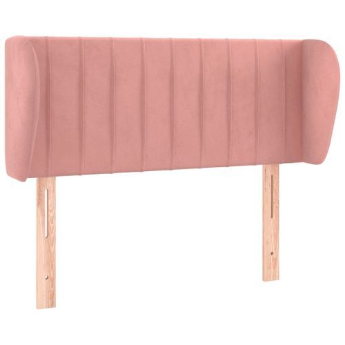 Tête de lit avec oreilles Rose 103x23x78/88 cm Velours - Photo n°2; ?>