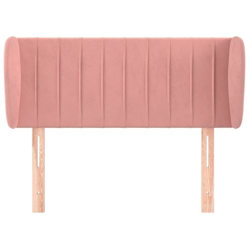 Tête de lit avec oreilles Rose 103x23x78/88 cm Velours - Photo n°3; ?>