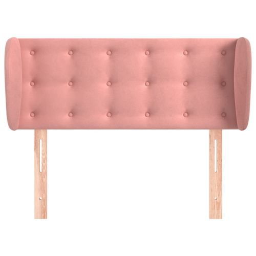 Tête de lit avec oreilles Rose 103x23x78/88 cm Velours - Photo n°3; ?>