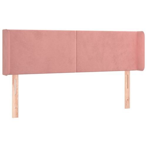 Tête de lit avec oreilles Rose 147x16x78/88 cm Velours - Photo n°2; ?>