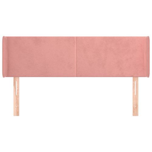 Tête de lit avec oreilles Rose 147x16x78/88 cm Velours - Photo n°3; ?>