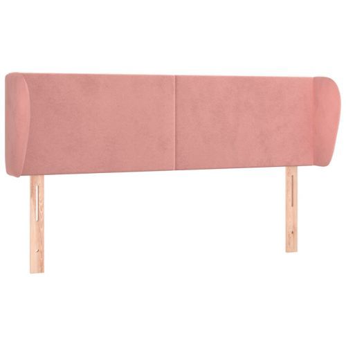 Tête de lit avec oreilles Rose 147x23x78/88 cm Velours - Photo n°2; ?>