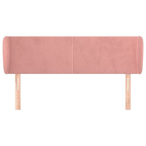 Tête de lit avec oreilles Rose 147x23x78/88 cm Velours - Photo n°3; ?>