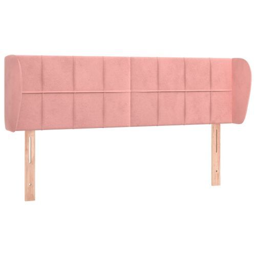 Tête de lit avec oreilles Rose 147x23x78/88 cm Velours - Photo n°2; ?>