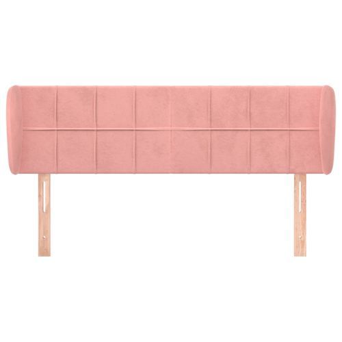 Tête de lit avec oreilles Rose 147x23x78/88 cm Velours - Photo n°3; ?>