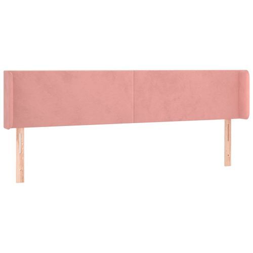 Tête de lit avec oreilles Rose 163x16x78/88 cm Velours - Photo n°2; ?>