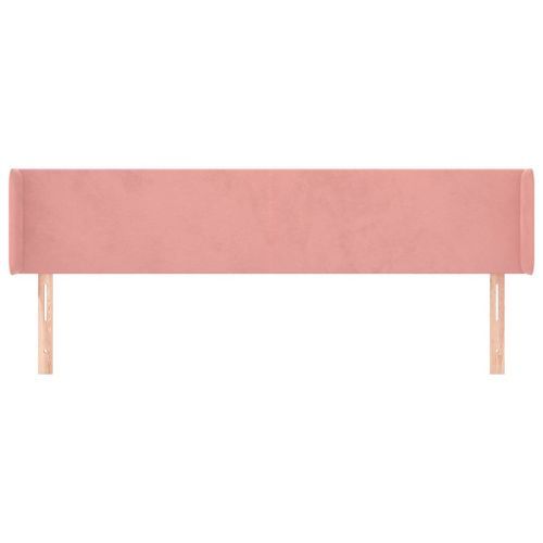 Tête de lit avec oreilles Rose 163x16x78/88 cm Velours - Photo n°3; ?>