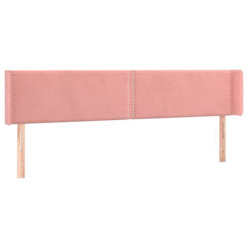 Tête de lit avec oreilles Rose 163x16x78/88 cm Velours - Photo n°2; ?>