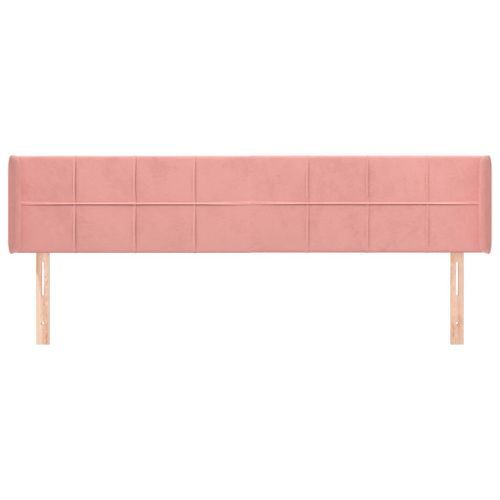 Tête de lit avec oreilles Rose 163x16x78/88 cm Velours - Photo n°3; ?>