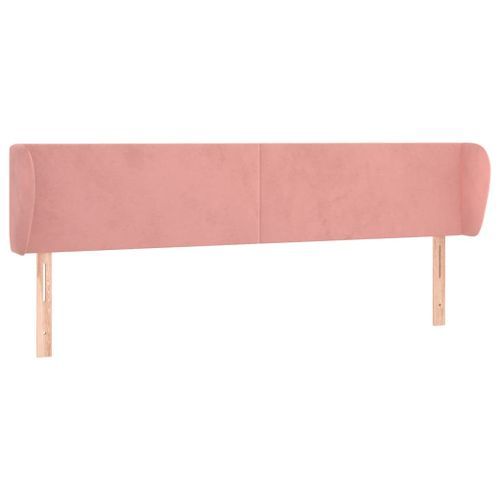 Tête de lit avec oreilles Rose 163x23x78/88 cm Velours - Photo n°2; ?>