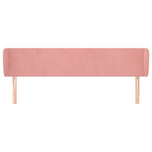 Tête de lit avec oreilles Rose 163x23x78/88 cm Velours - Photo n°3; ?>