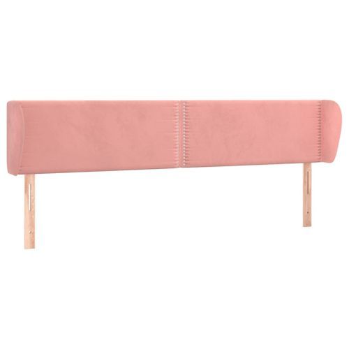 Tête de lit avec oreilles Rose 163x23x78/88 cm Velours - Photo n°2; ?>