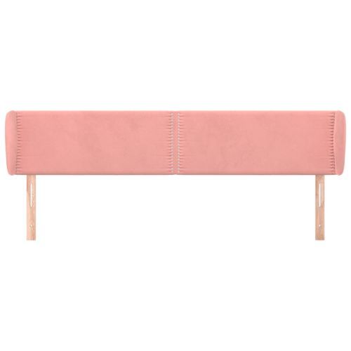 Tête de lit avec oreilles Rose 163x23x78/88 cm Velours - Photo n°3; ?>