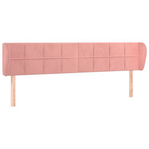 Tête de lit avec oreilles Rose 163x23x78/88 cm Velours - Photo n°2; ?>