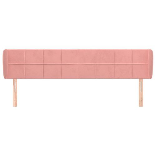 Tête de lit avec oreilles Rose 163x23x78/88 cm Velours - Photo n°3; ?>