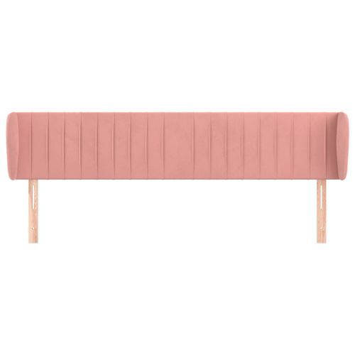 Tête de lit avec oreilles Rose 163x23x78/88 cm Velours - Photo n°3; ?>