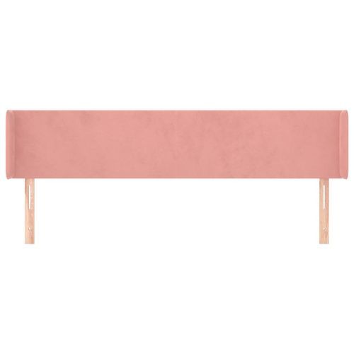 Tête de lit avec oreilles Rose 183x16x78/88 cm Velours - Photo n°3; ?>