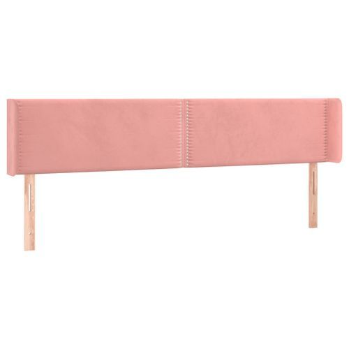 Tête de lit avec oreilles Rose 183x16x78/88 cm Velours - Photo n°2; ?>