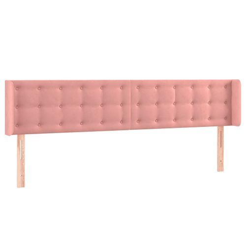 Tête de lit avec oreilles Rose 183x16x78/88 cm Velours - Photo n°2; ?>