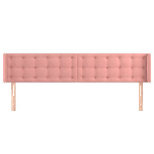 Tête de lit avec oreilles Rose 183x16x78/88 cm Velours - Photo n°3; ?>