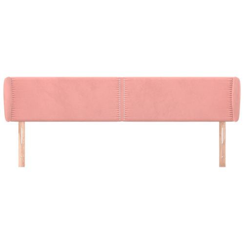 Tête de lit avec oreilles Rose 183x23x78/88 cm Velours - Photo n°3; ?>